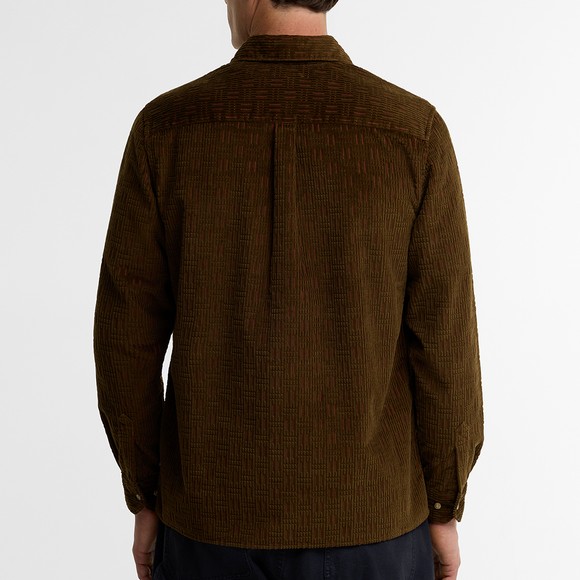 Barbour Lifestyle Mens Green Ingleton Relaxed Cord Shirt #4