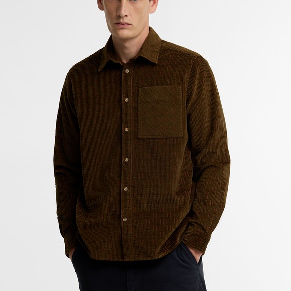 Barbour Lifestyle Mens Green Ingleton Relaxed Cord Shirt #3