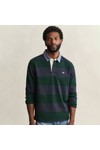 Gant Mens Green Chambray Stripe Heavy Rugby Shirt