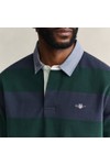 Gant Mens Green Chambray Stripe Heavy Rugby Shirt