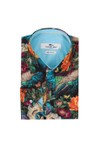 Claudio Lugli Mens Blue Flower Print Shirt