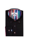 Claudio Lugli Mens Black Rainbow Trim Shirt