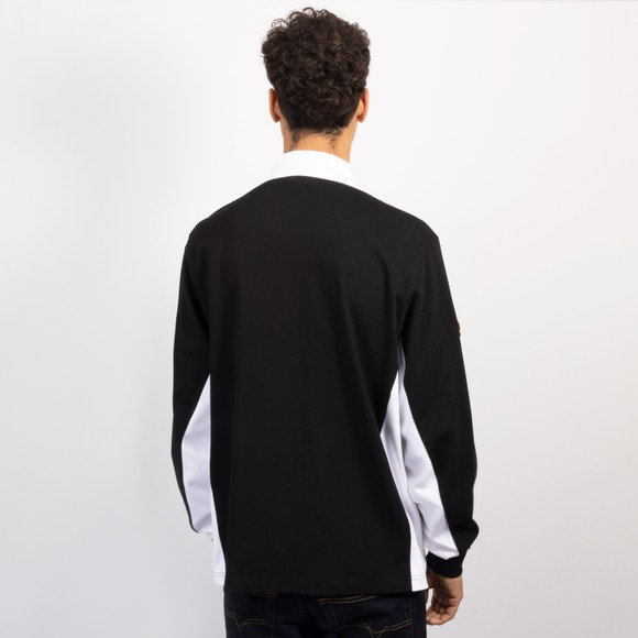 Billionaire Boys Club Mens Black Script Panelled Rugby Shirt #4