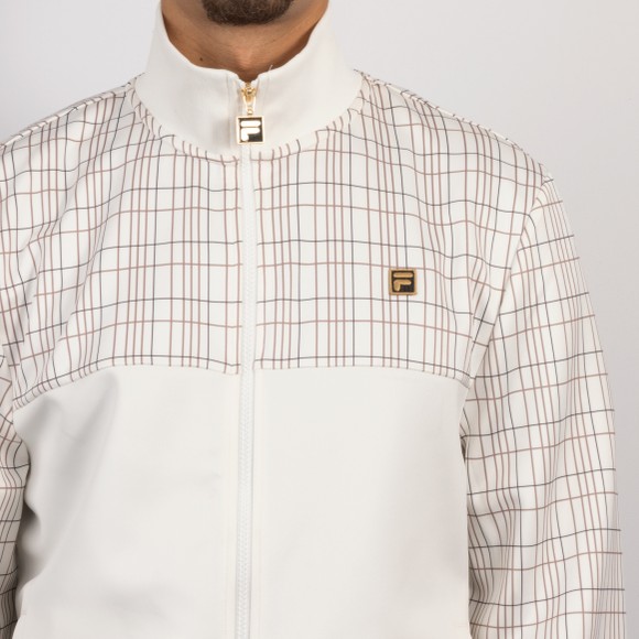 Fila Mens White Regan Printed Check Track Jacket main image