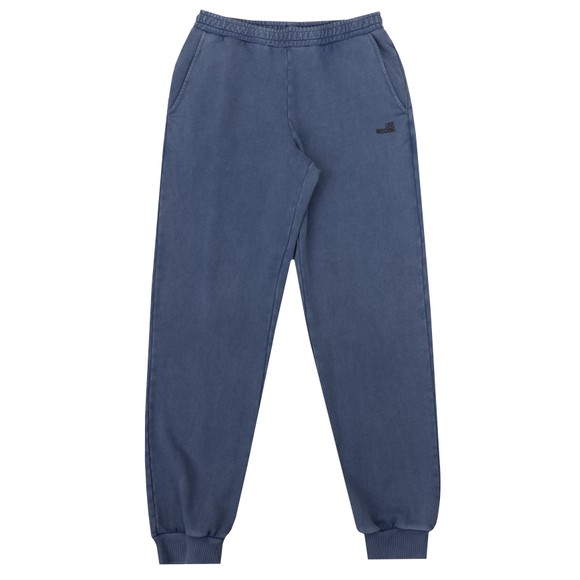 Love Moschino Mens Blue Printed Logo Washed Jogger