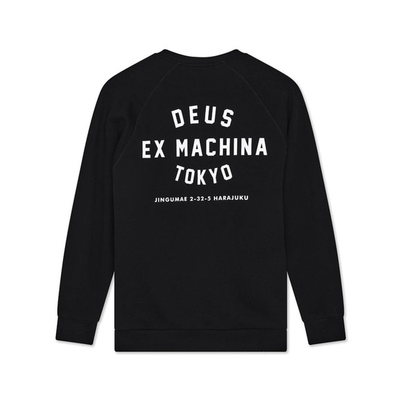 Deus Ex Machina Mens Black Harajuku Address Crew Sweatshirt #3
