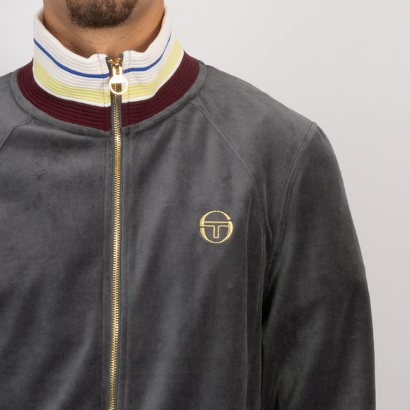 Sergio Tacchini Mens Grey Sartori Velour Track Jacket #3