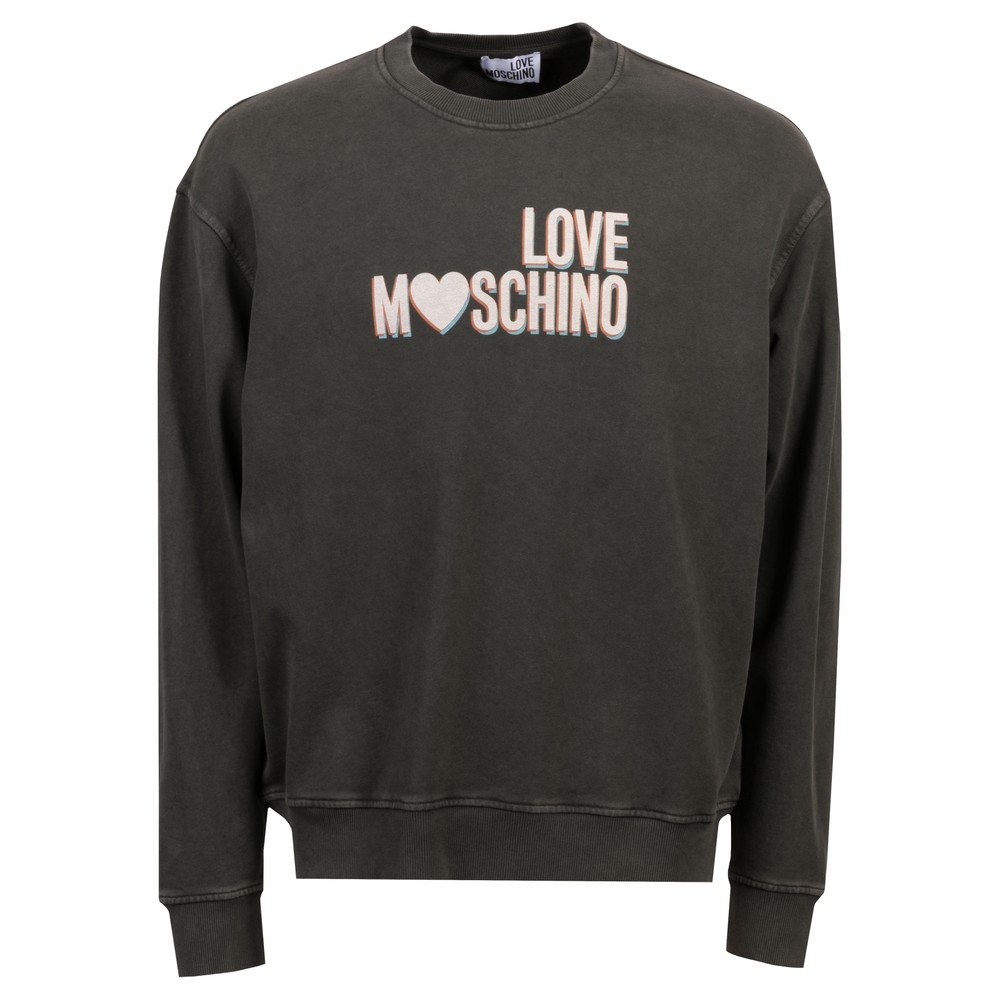 Washed Large Logo Crew Neck Sweatshirt