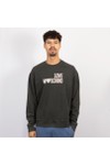Love Moschino Mens Black Washed Large Logo Crew Neck Sweatshirt