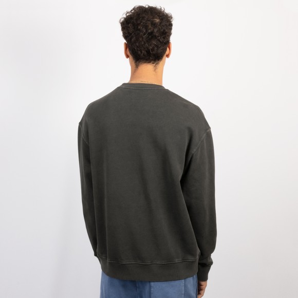 Love Moschino Mens Black Washed Large Logo Crew Neck Sweatshirt main image