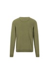 Fynch Hatton Mens Green Merino Cashmere Crewneck Jumper