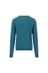 Fynch Hatton Mens Green Merino Cashmere Crewneck Jumper
