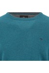 Fynch Hatton Mens Green Merino Cashmere Crewneck Jumper
