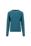 Fynch Hatton Mens Green Merino Cashmere Crewneck Jumper