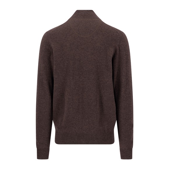 Fynch Hatton Mens Brown Merino Cashmere 1/4 Jumper main image