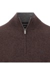 Fynch Hatton Mens Brown Merino Cashmere 1/4 Jumper