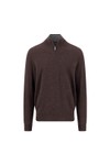 Fynch Hatton Mens Brown Merino Cashmere 1/4 Jumper