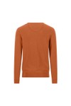 Fynch Hatton Mens Orange Merino Cashmere Knitted V-Neck Jumper