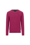 Fynch Hatton Mens Purple Merino Cashmere Knitted V-Neck Jumper