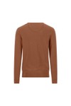 Fynch Hatton Mens Brown Merino Cashmere Knitted V-Neck Jumper
