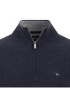 Fynch Hatton Mens Blue Merino Cashmere 1/4 Jumper
