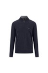 Fynch Hatton Mens Blue Merino Cashmere 1/4 Jumper