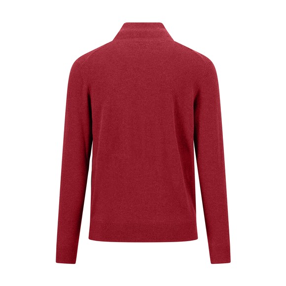 Fynch Hatton Mens Red Merino Cashmere 1/4 Jumper main image