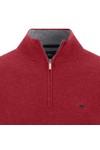 Fynch Hatton Mens Red Merino Cashmere 1/4 Jumper