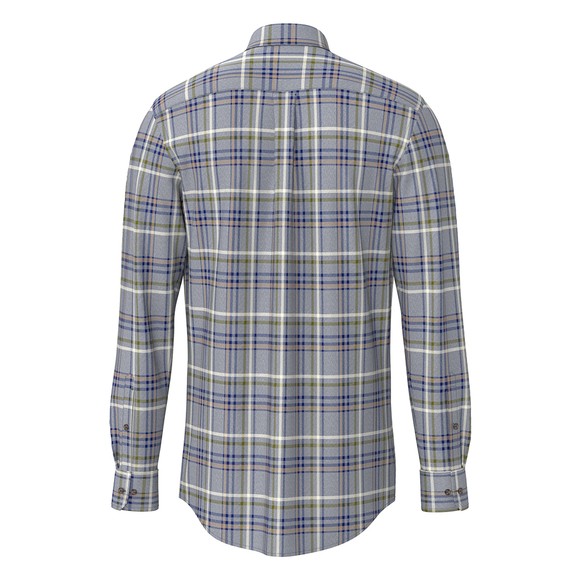 Fynch Hatton Mens Blue Premium Melange Check Shirt main image