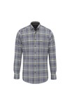 Fynch Hatton Mens Blue Premium Melange Check Shirt