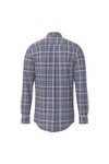 Fynch Hatton Mens Blue Premium Melange Check Shirt