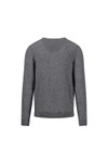 Fynch Hatton Mens Grey Merino Cashmere Knitted V-Neck Jumper