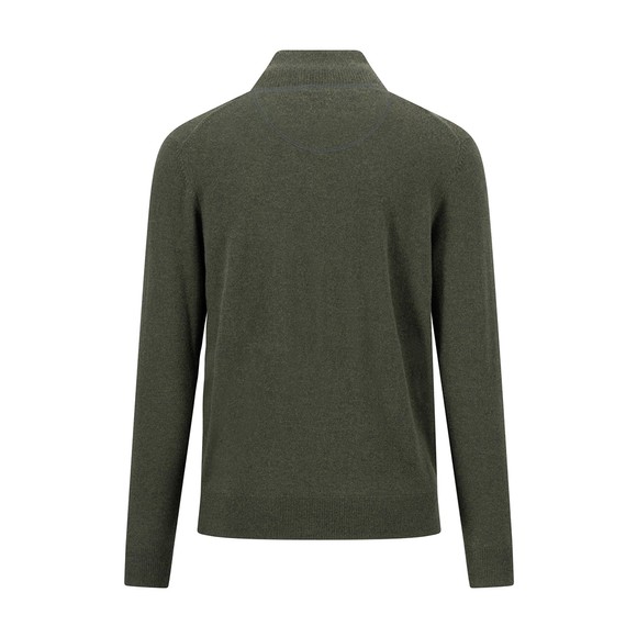 Fynch Hatton Mens Green Merino Cashmere 1/4 Jumper main image