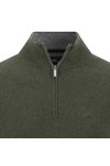 Fynch Hatton Mens Green Merino Cashmere 1/4 Jumper