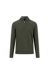 Fynch Hatton Mens Green Merino Cashmere 1/4 Jumper