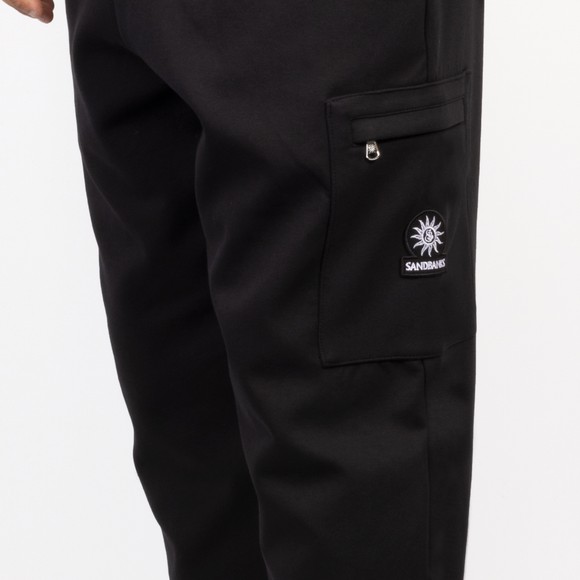 Sandbanks Mens Black Interlock Open Hem Joggers #3