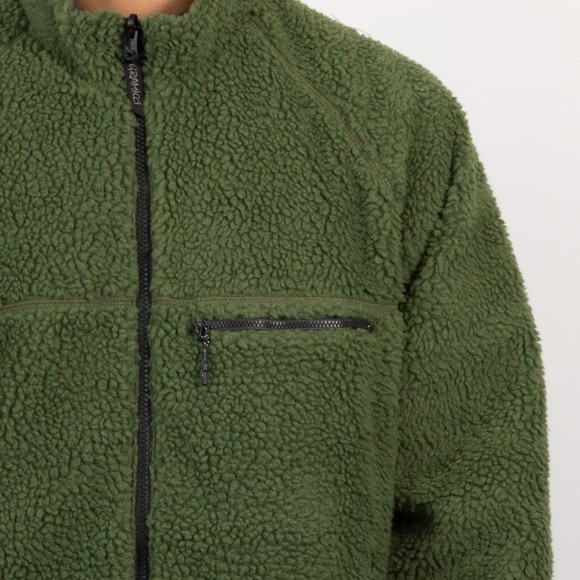Gramicci Mens Green Reversible Sherpa Jacket #3