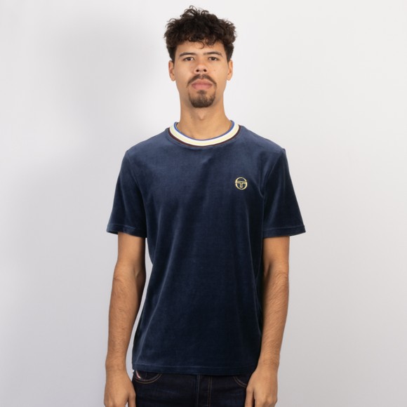 Sergio Tacchini Mens Blue Fino Velour T Shirt main image