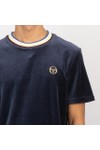Sergio Tacchini Mens Blue Fino Velour T Shirt