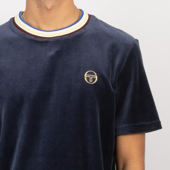 Sergio Tacchini Mens Blue Fino Velour T Shirt main image