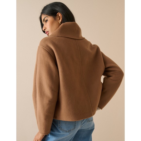 Nobody's Child Womens Brown Tie Neck DF Wool Jacket #3