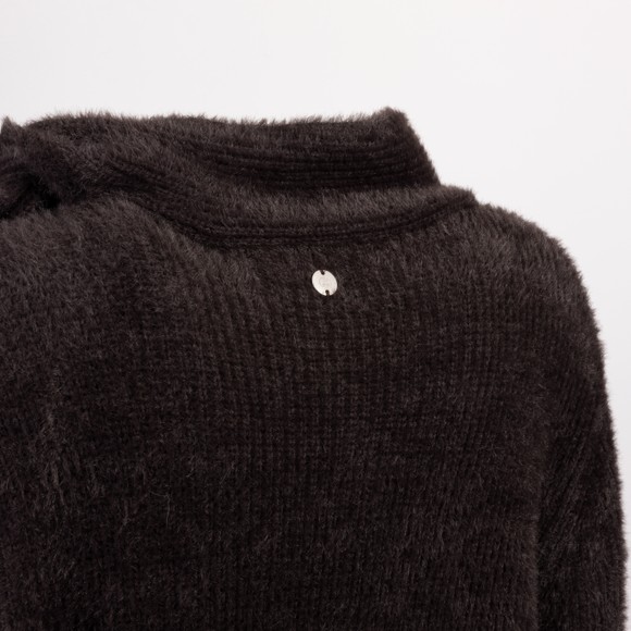 Rino & Pelle Womens Brown Griselda Bowtie Detail Pullover Jumper #3