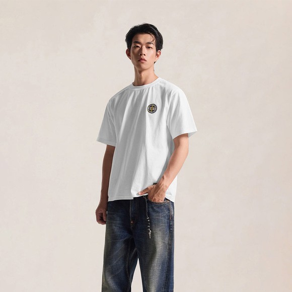 Evisu Mens Off-White Flying Dragon Daicock Printed T Shirt #3
