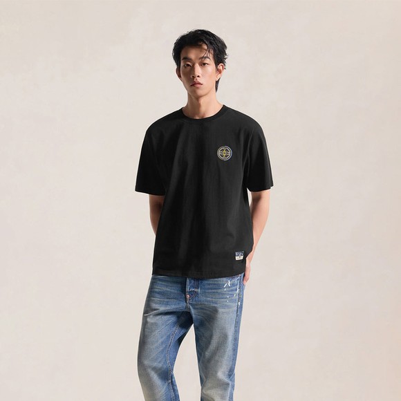Evisu Mens Black Flying Dragon Daicock Printed T Shirt #3