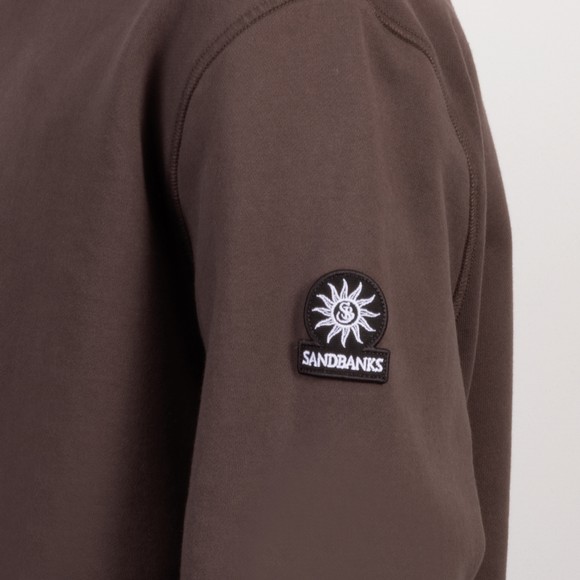 Sandbanks Mens Brown Logo Badge Sweatshirt #3