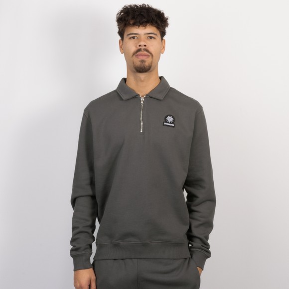 Sandbanks Mens Grey Collar 1/4 Zip Sweatshirt #2
