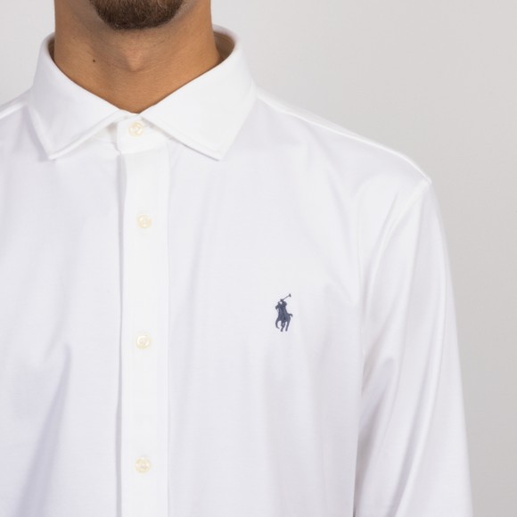 Polo Ralph Lauren Mens White Custom Fit Striped Stretch Oxford Shirt #3