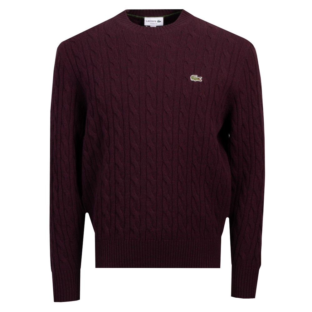 Carded Wool Cable Knit Crewneck Jumper