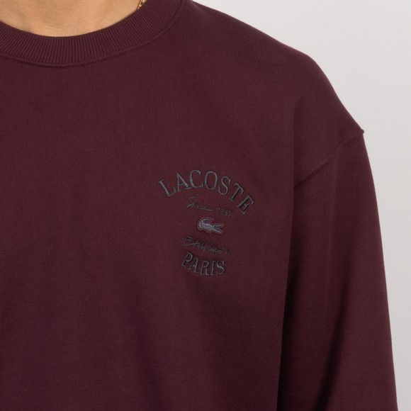 Lacoste Mens Red Embroidered Petit Fleece Sweatshirt #3