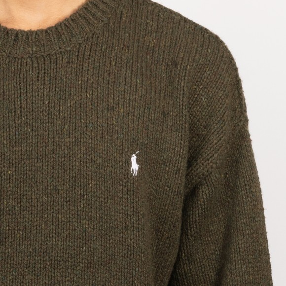 Polo Ralph Lauren Mens Brown Marled Wool-Blend Knitted Jumper #3